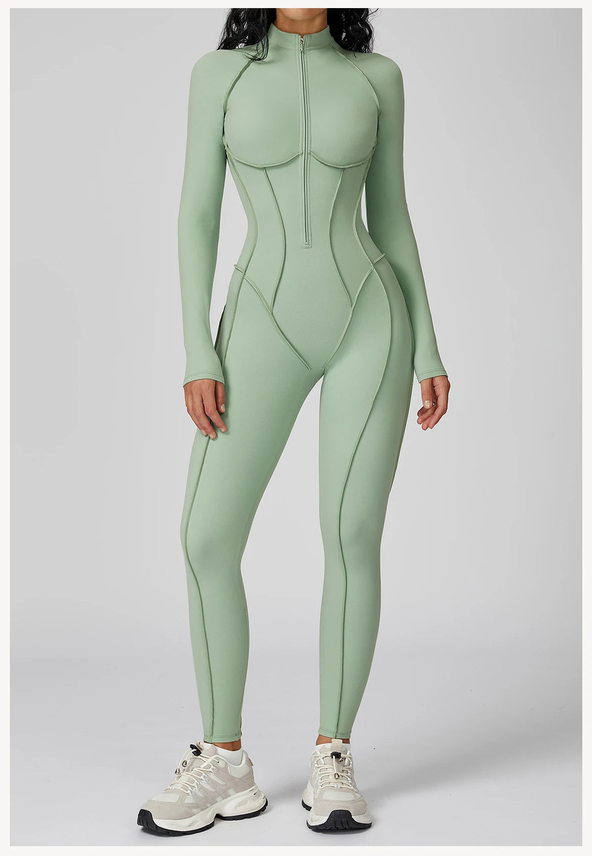 Women's Long Sleeve Yoga Bodysuit – High-Intensity Gym & Fitness Jumpsuit