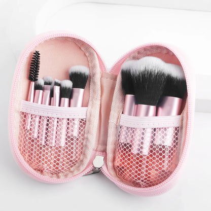 10-Piece Mini Makeup Brush Set with Travel Bag