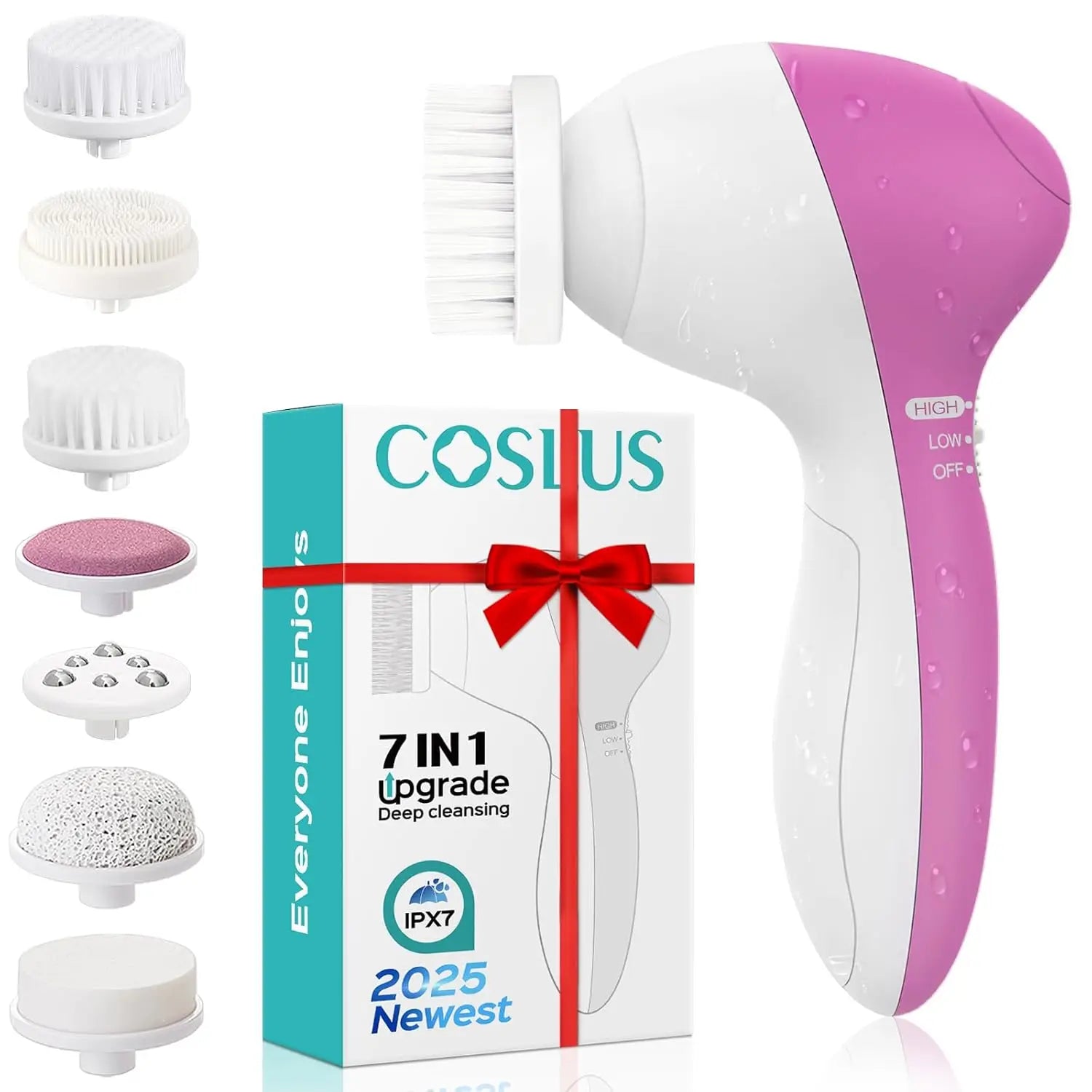 Electric 5-in-1 Facial Cleansing Brush – Rotating Pore Cleaner & Massage Beauty Device