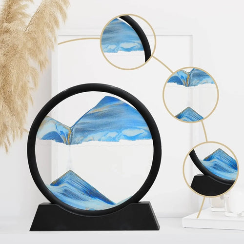 3D Moving Sand Art Picture – Round Glass Decor