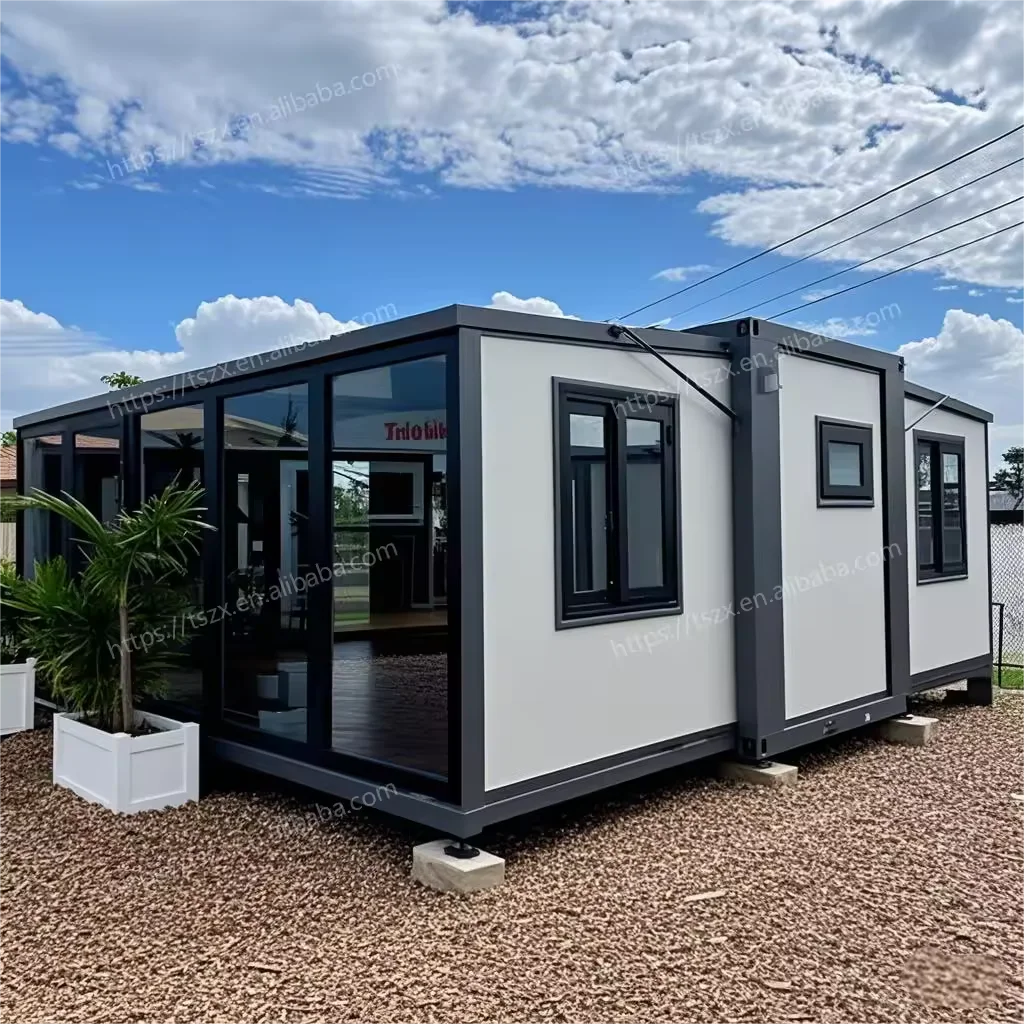 20FT 40FT Prefab Expandable Container House Steel Sandwich Panel Tiny Home with Bathroom Modular Living Cabin