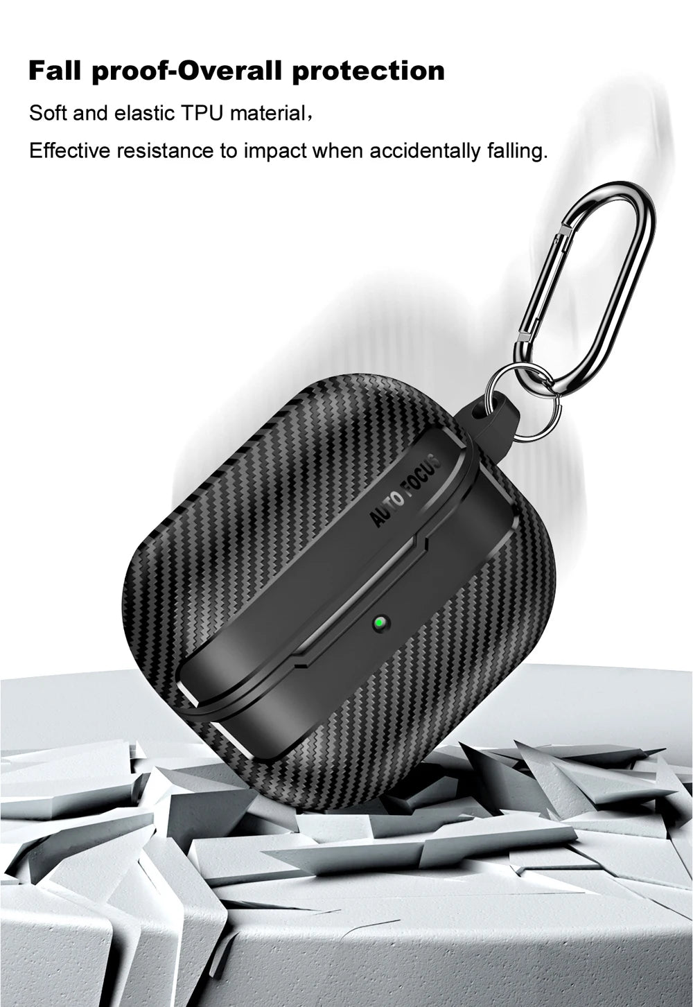 Carbon Fiber Protective Case for Samsung Galaxy Buds3 / Buds 3 Pro with Keyring