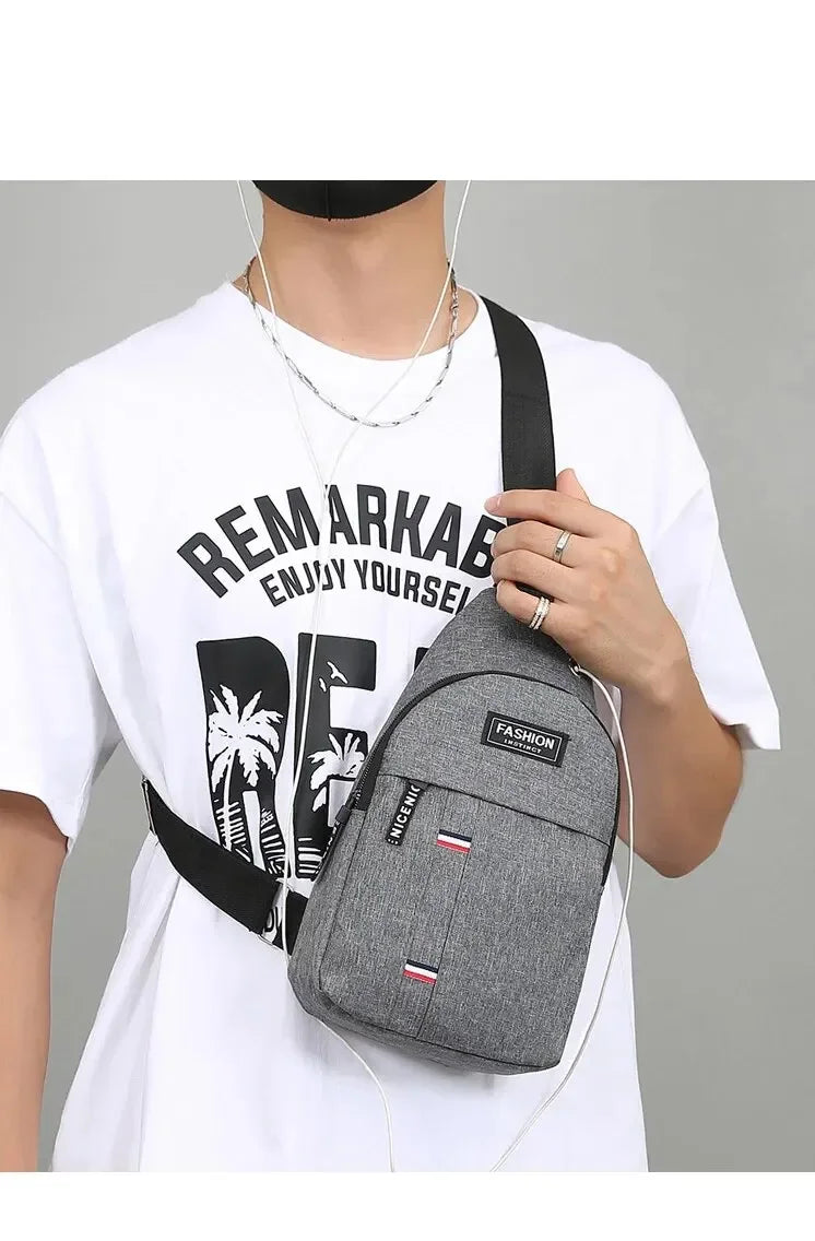 Fashionable and Trendy Lightweight Single Minimalist Shoulder Crossbody Bag for Men with Large Capacity for Leisure and Sports