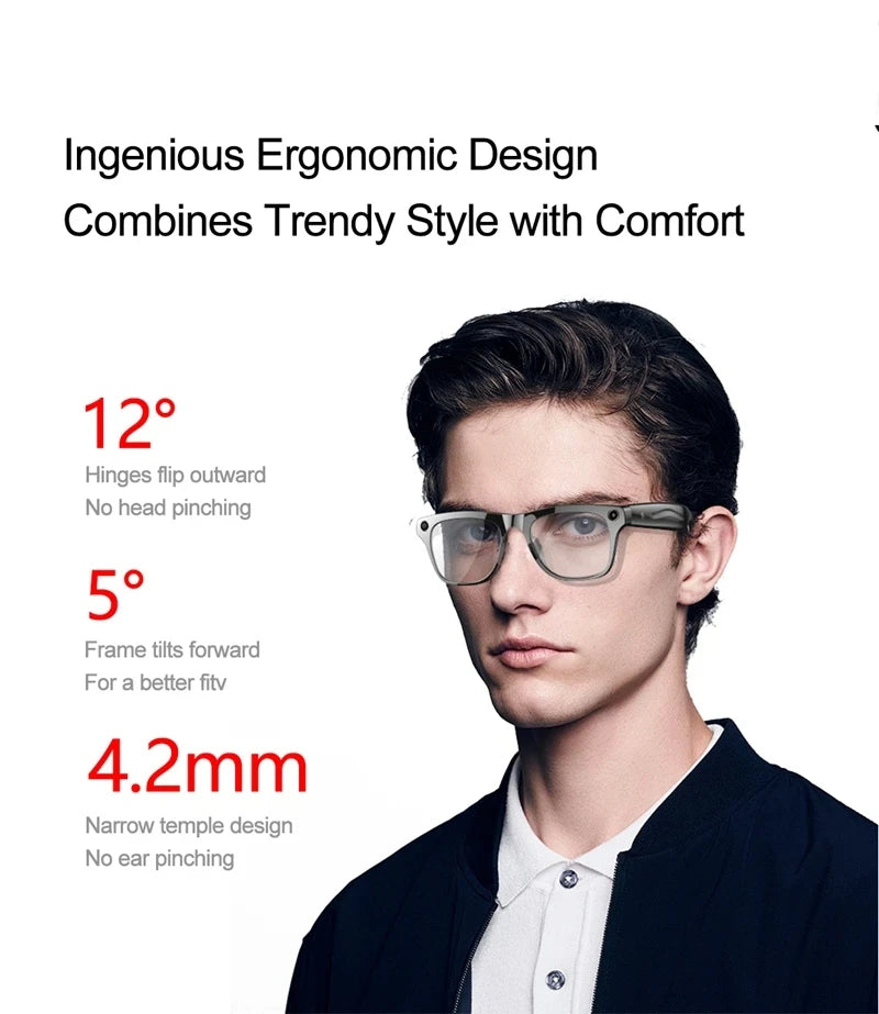 Lenovo 4K HD AI Smart Glasses Photochromic Multifunction Bluetooth Calling Voice Assistant Music Player Translate Camera Glasses