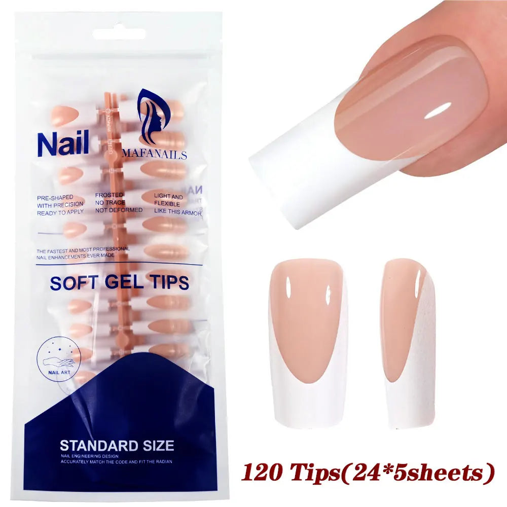 Matte White Press-On Nail Tips – Medium Almond