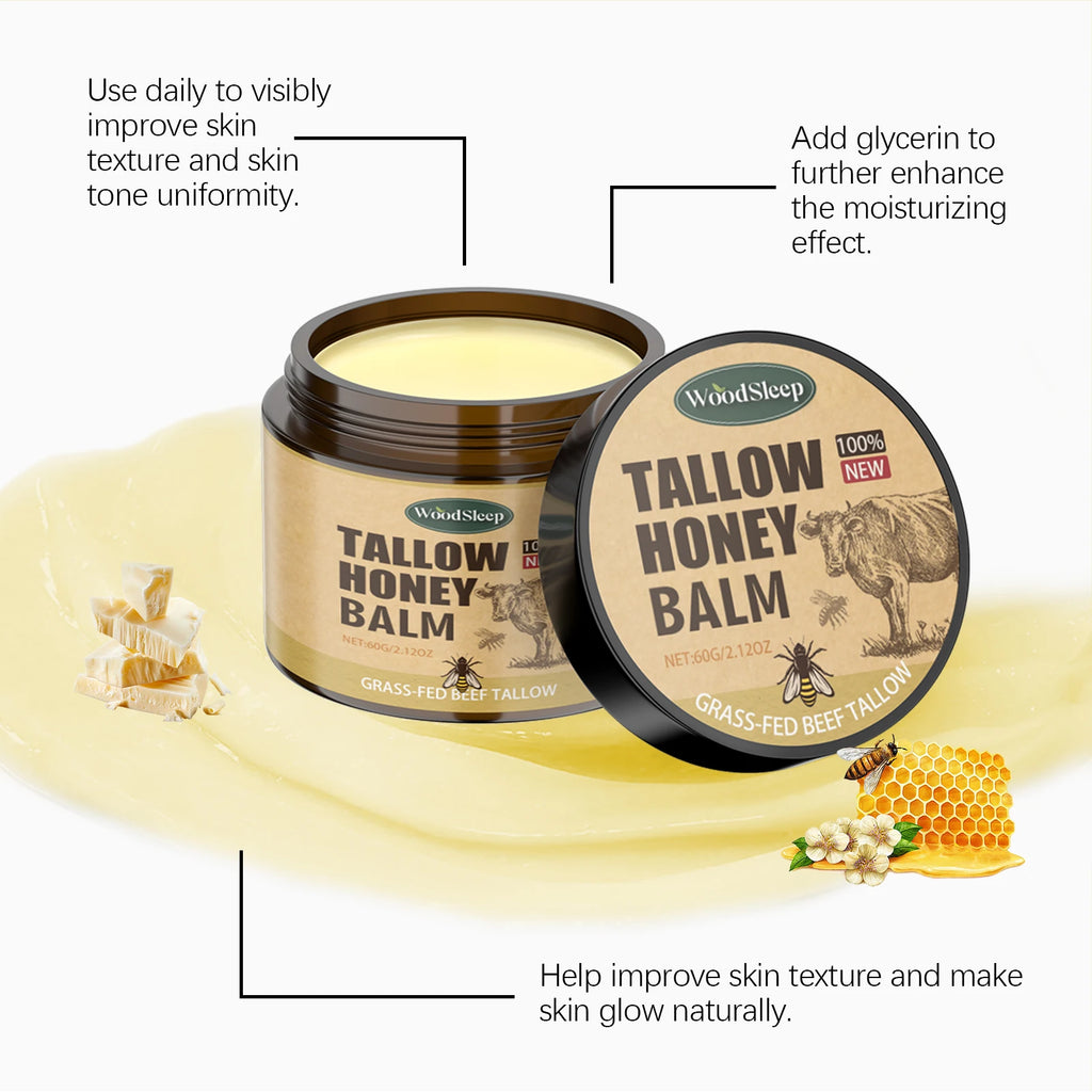 Beef Tallow Honey Balm – Organic Face & Body Moisturizer
