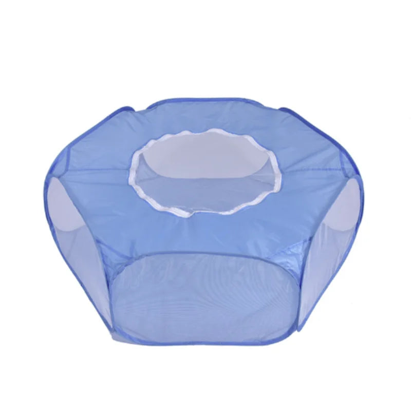 Portable Transparent Pet Playpen – Foldable Small Animal Cage Tent