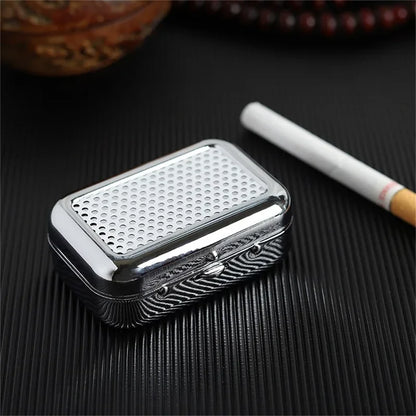 Portable Mini Metal Car Ashtray with Lockable Lid – Travel & Desktop Pocket Ashtray