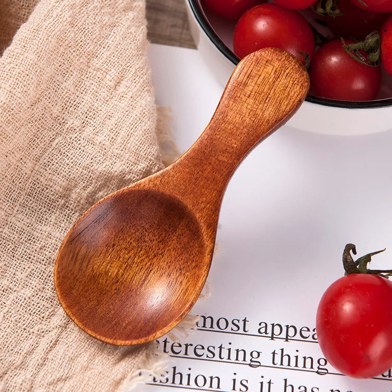 4PCS Mini Wooden Spice Spoons – Small Sugar Tea Coffee Scoop Set