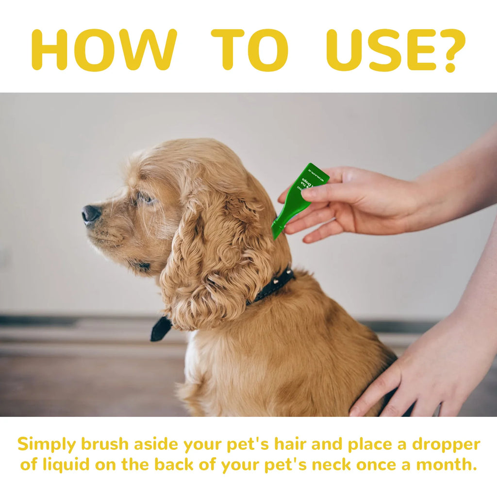 YEGBONG Pet Flea Tick Prevention Drops Fast Acting Waterproof Formula for Dogs and Cats with Sensitive Skin Vet Recommended