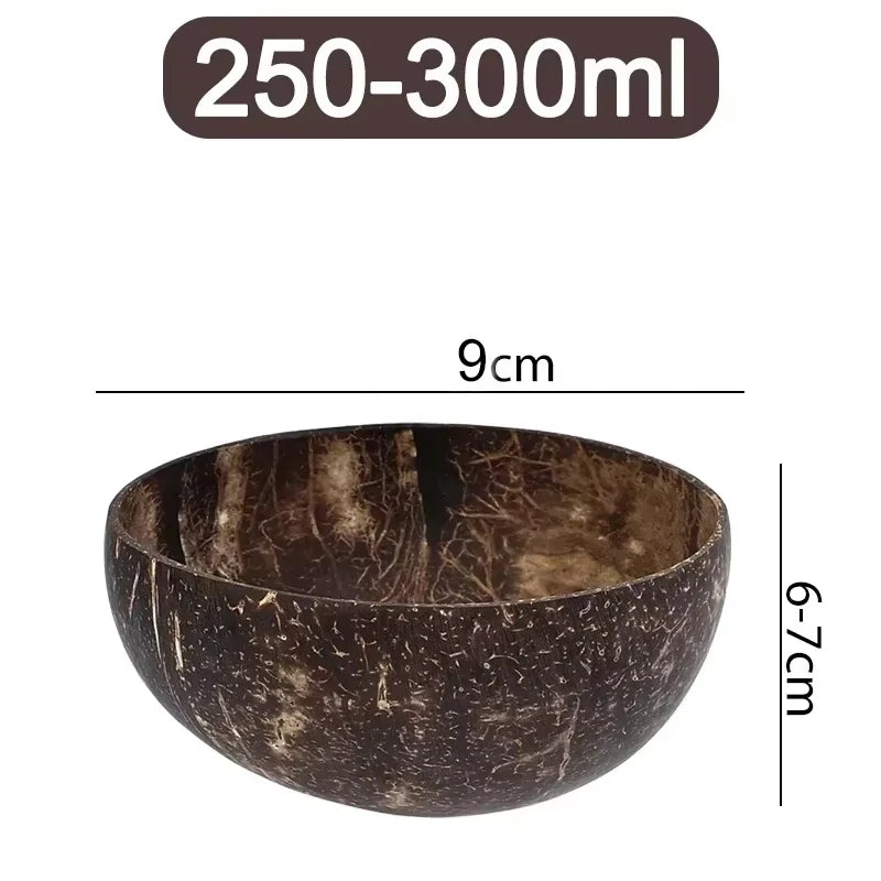 Coconut Bowl Set – Natural Wooden Reusable Serving Bowls