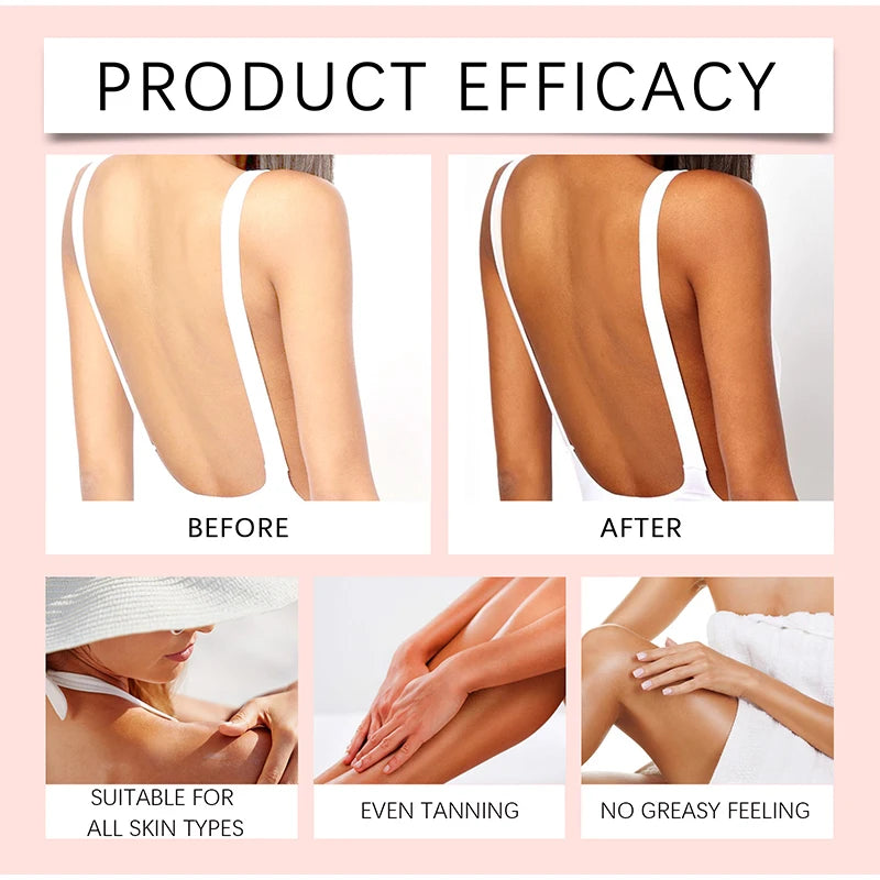 Natural Self Tanning Drops – Herbal Bronzer for Face & Body Sunless Gradual Tan