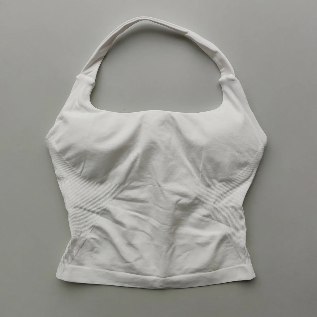 High Impact Halter Neck Push-Up Sports Bra – Backless Yoga & Gym Activewear for Women