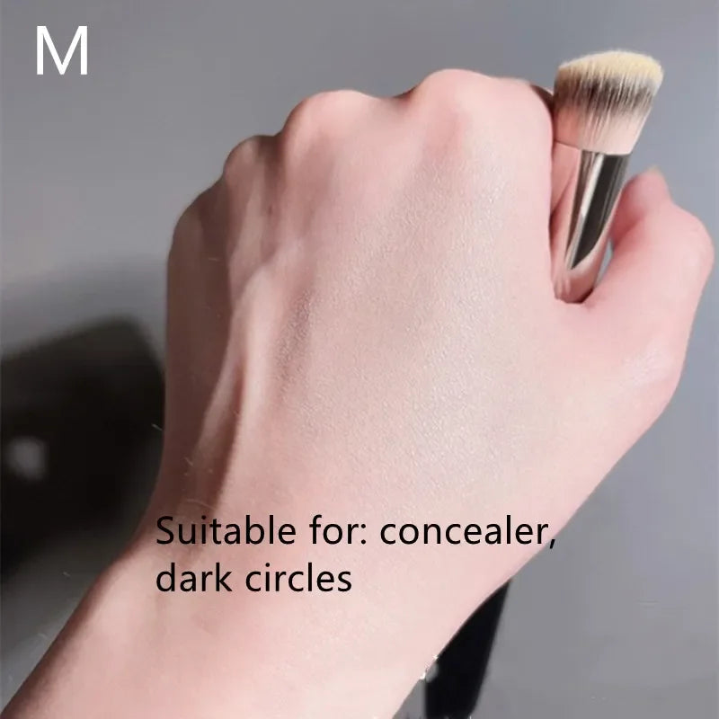 Angled Foundation & Concealer Makeup Brush for Seamless Liquid and Cream Coverage