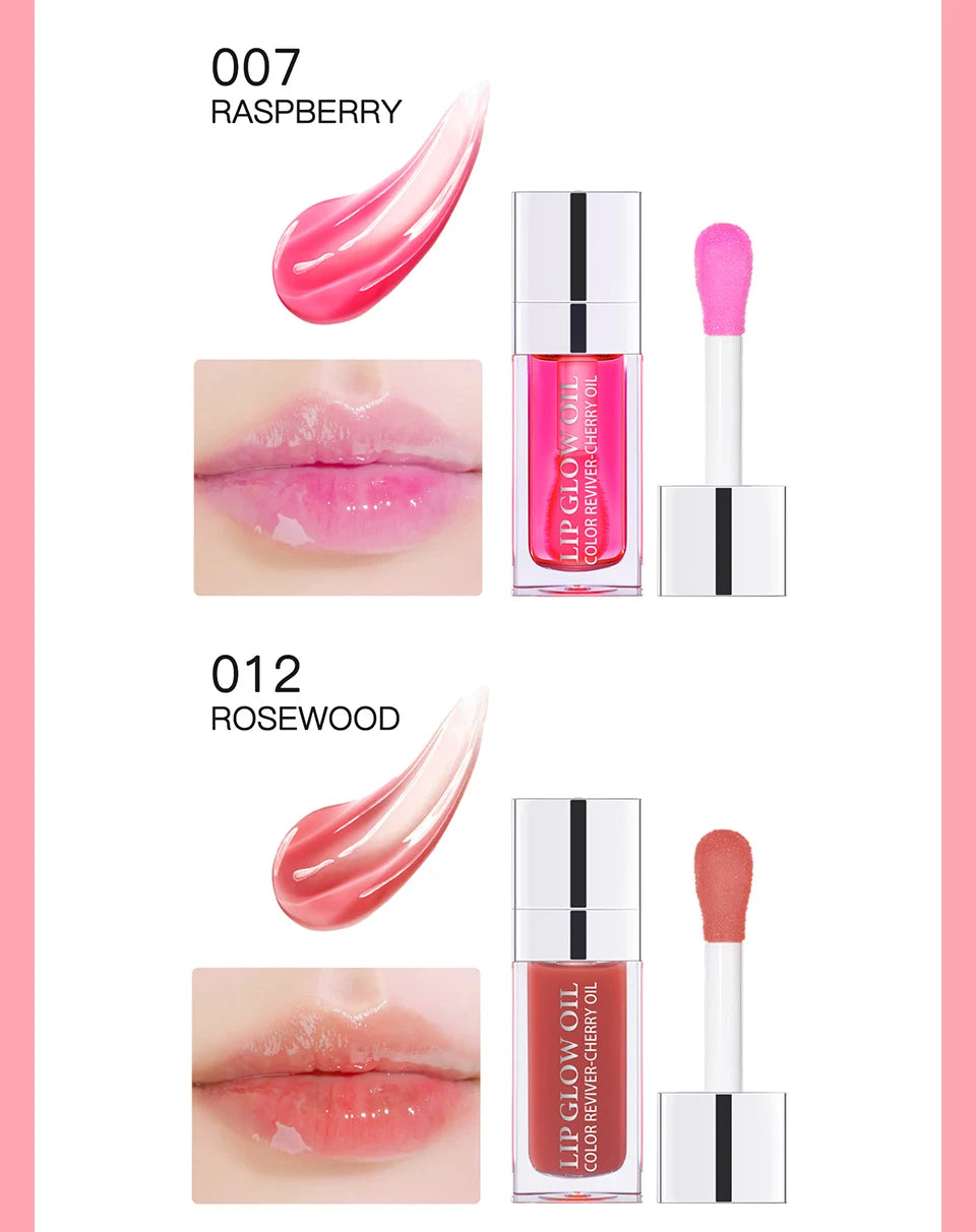 Hydrating Pink Lip Oil Gloss – Moisturising & Plumping Lip Treatment Soft & Nourished Lips