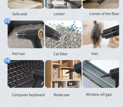 Cordless Car & Home Vacuum Cleaner – 98,000Pa High Suction, USB Rechargeable