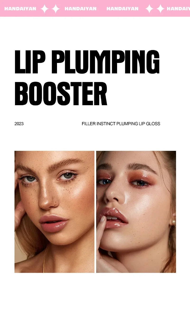 Long-Lasting Lip Plumping Gloss – Moisturising Red & Nude Glitter Lip Oil