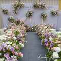 Artificial Hanging Flowers & Floral Backdrop for Outdoor Weddings and Events