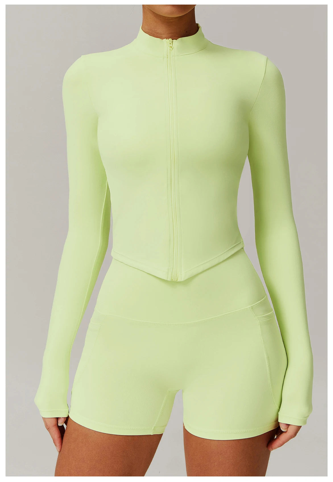 Women’s Slim Fit Zipper Jacket – Long Sleeve Fast-Dry Yoga & Fitness Top