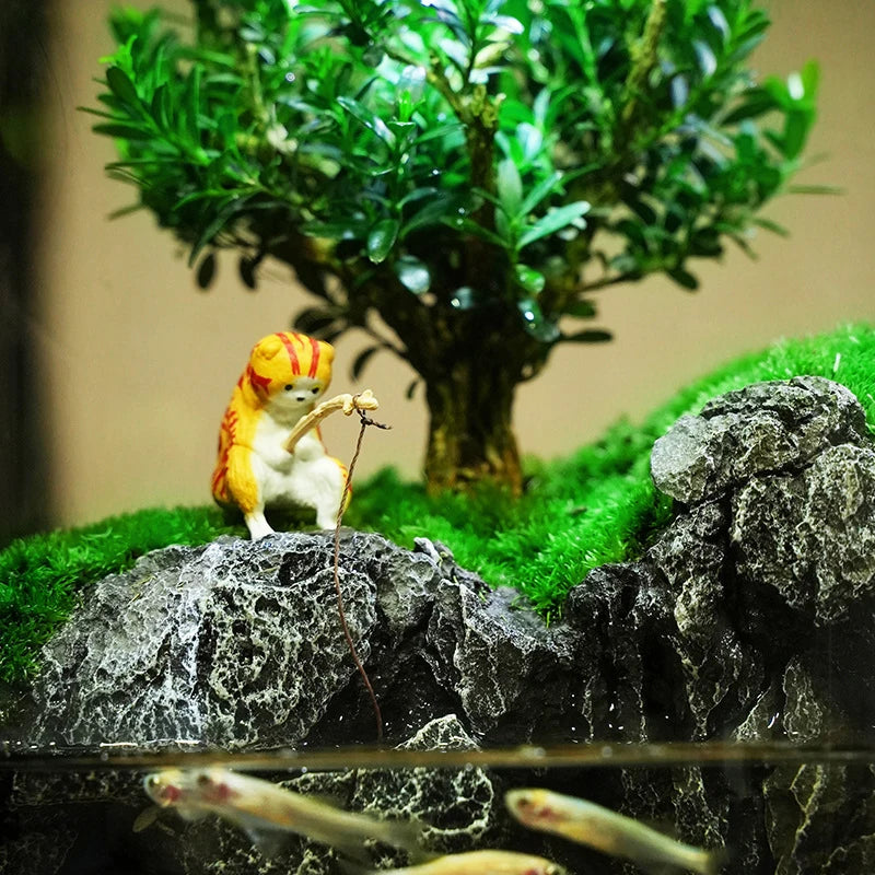 Mini Aquariums Indoor Glass Fish Tank Desktop Moss Micro-landscape Aquariums Modern Decoration Terrarium Fish Tanks with Lamp