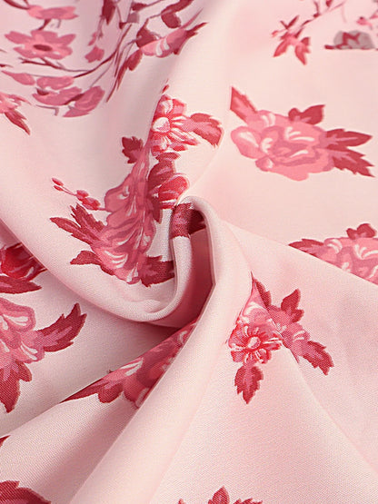 Plus Size Flowy Hawaiian Neck Sundress – Summer Beach Party Maxi Dress with Tassel Print