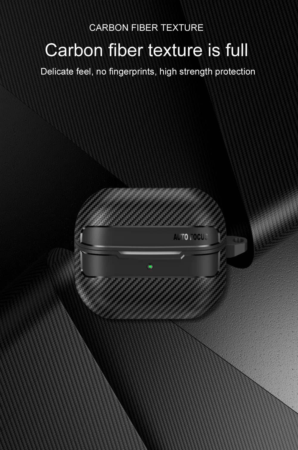 Carbon Fiber Protective Case for Samsung Galaxy Buds3 / Buds 3 Pro with Keyring