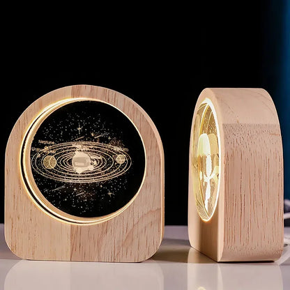 3D Crystal Glass Solar System Desktop Decoration – Astronomy Gift for Home or Office