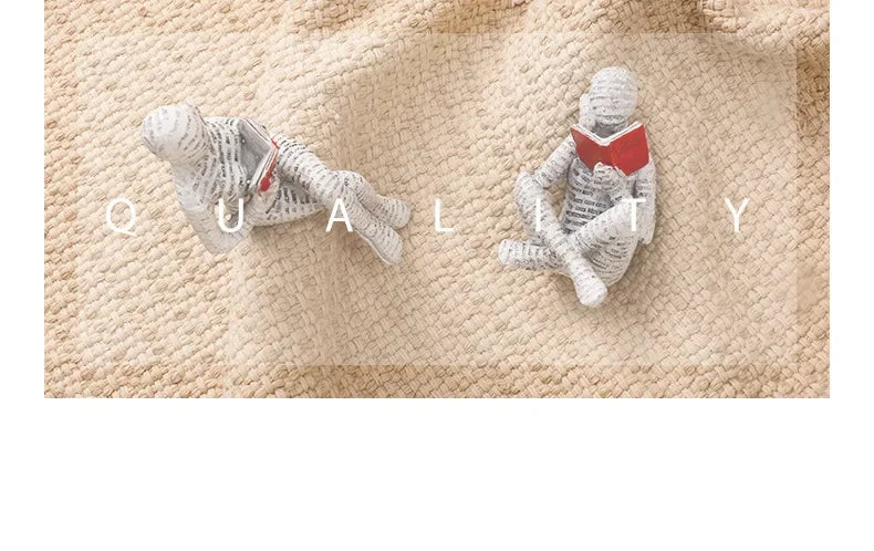 Resin Abstract Figurines – Modern Desk & Bookshelf Art Decor for Home & Office