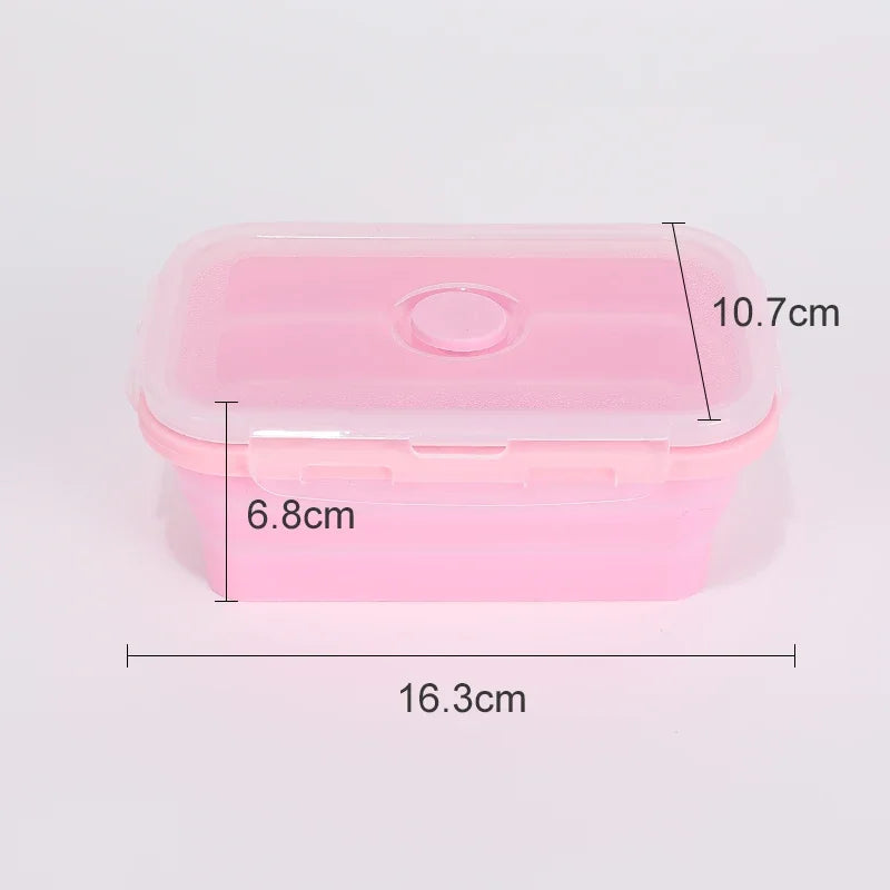 Collapsible Silicone Food Storage Containers – Stackable Lunch Box with Lid