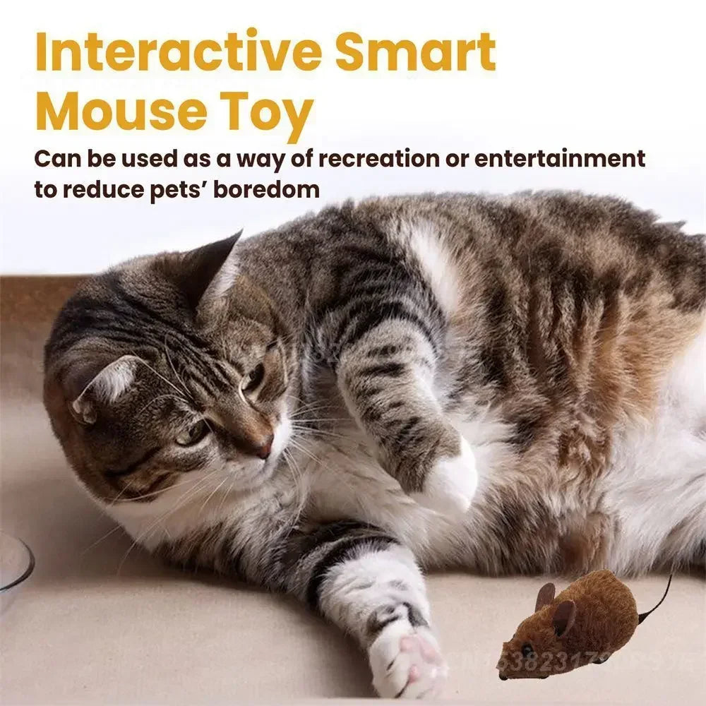 Interactive Plush Mouse Toy for Cats
