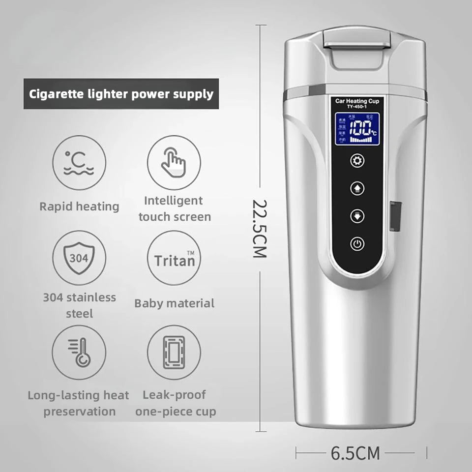 R31 Car Heating Cup – 450ml Smart Temperature Electric Mug