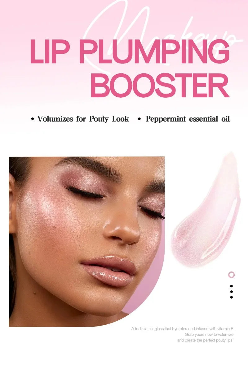 Long-Lasting Lip Plumping Gloss – Moisturising Red & Nude Glitter Lip Oil