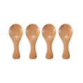 4PCS Mini Wooden Spice Spoons Small Sugar Tea Coffee Scoop Short Handle Natural Wood Condiment Spoon Set