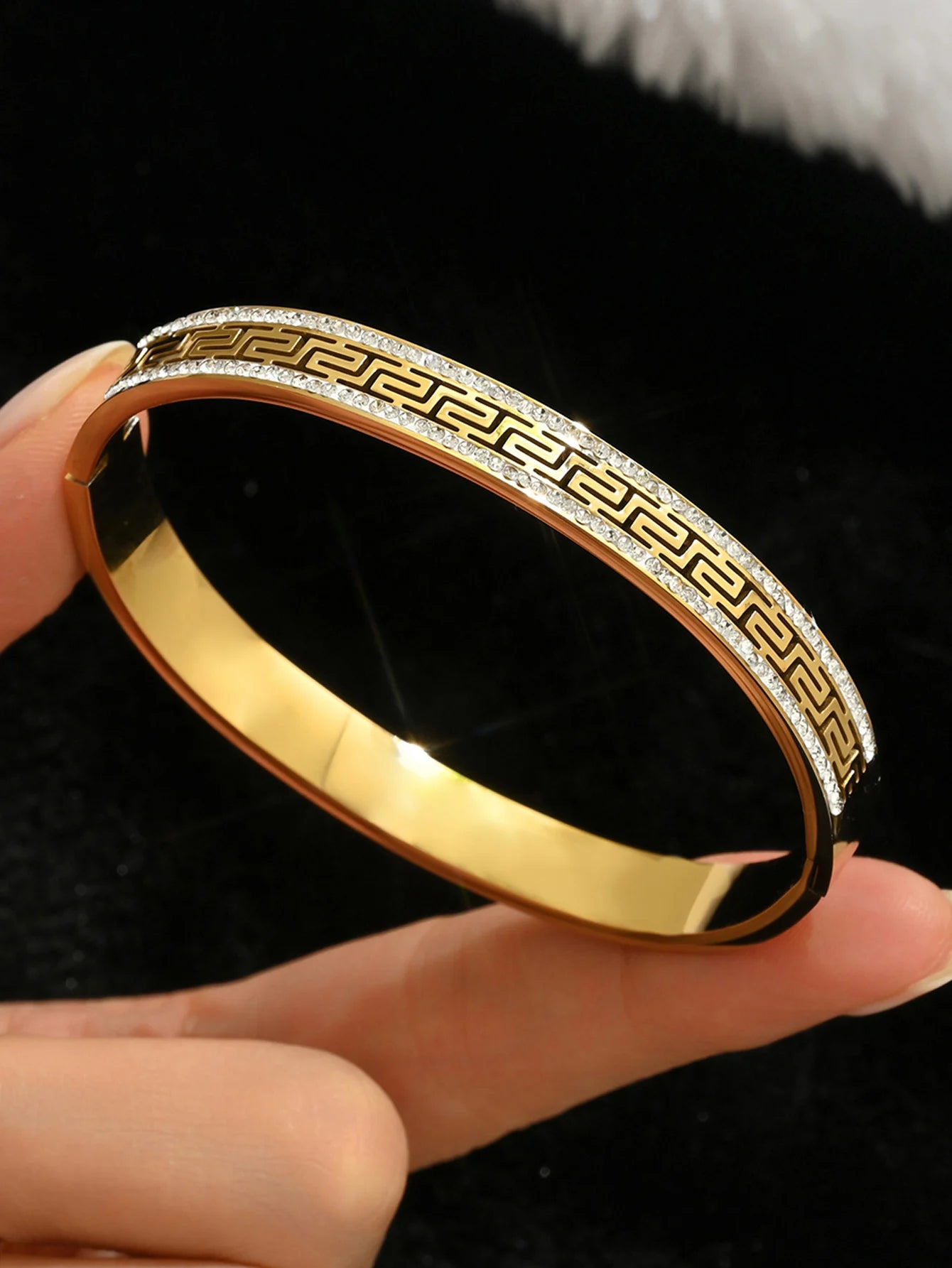 Luxury Black Zircon Stainless Steel Bracelet Set – Waterproof, Elegant & Durable (1/3pcs)