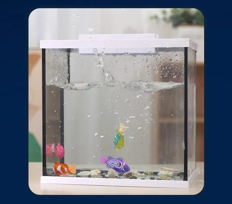 Cat Interactive Electric Fish Toy LED Light Swimming Robot Water Toy for Indoor Play Cats Dogs Pet Baby Bath Toys