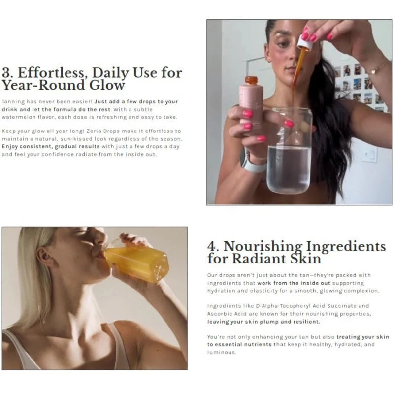 Natural Self Tanning Drops – Herbal Bronzer for Face & Body Sunless Gradual Tan