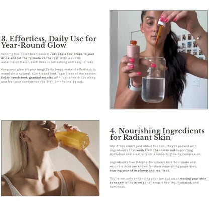 Natural Self Tanning Drops – Herbal Bronzer for Face & Body Sunless Gradual Tan