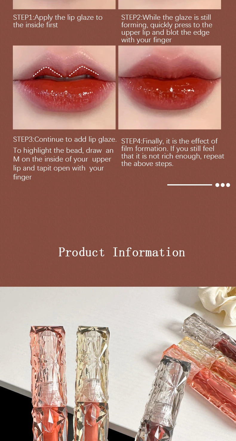 Long-Lasting Hydrating Lip Gloss – Waterproof Transparent Mirror Shine