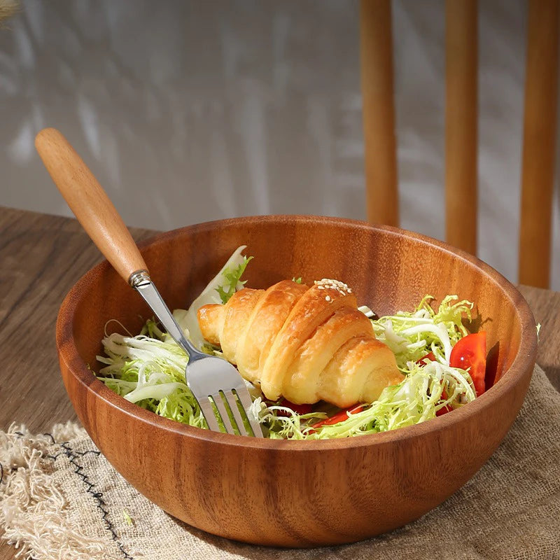 Acacia Wooden Bowl – Japanese Style Rice, Soup & Fruit Salad Bowl