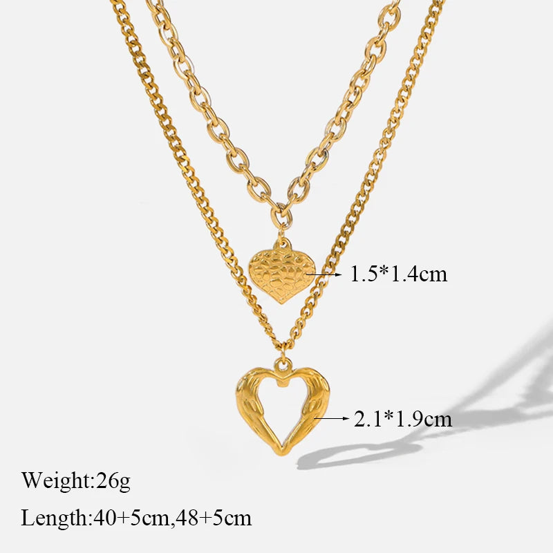Gold-Plated Heart Pendant Necklace