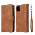 iPhone Leather Wallet Case – Magnetic Flip with Card Slots & Zipper
