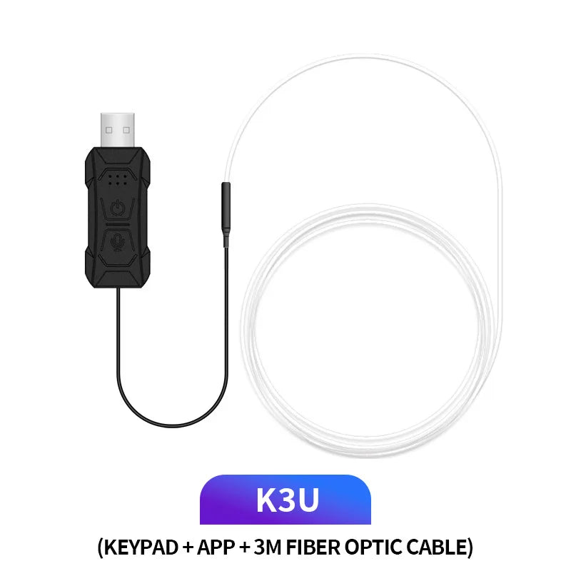Car RGB Ambient LED Light Strip – APP Control Fiber Optic Lamp