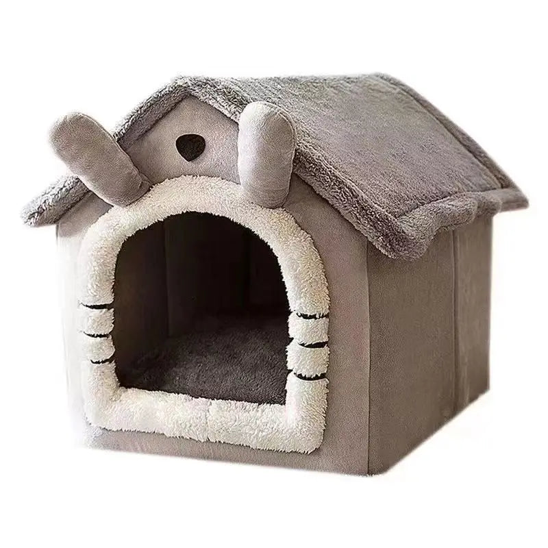 Warm Pet Bed Tent House – Soft Dog & Cat Indoor Kennel