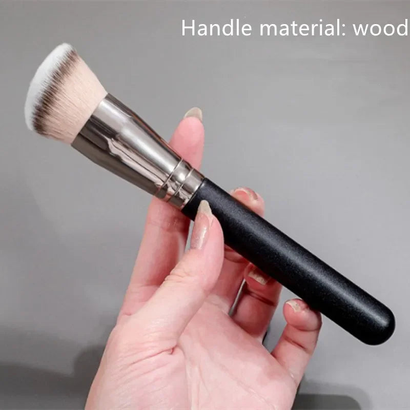 Angled Foundation & Concealer Makeup Brush for Seamless Liquid and Cream Coverage