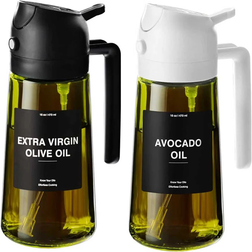 470ml Olive Oil Sprayer Bottle – 2 in 1 Oil Dispenser & Cooking Spray