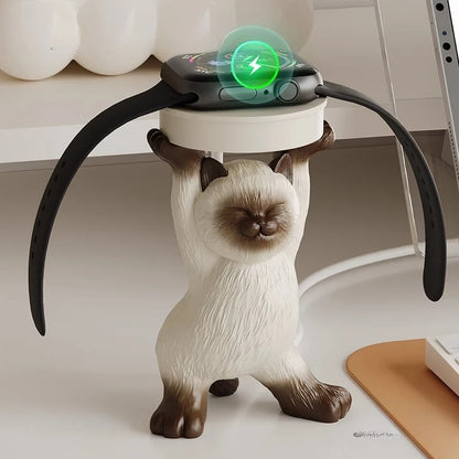 Cute Cat Apple Watch Charging Stand Holder – Stable Desk Dock for Watch Charging Cable
