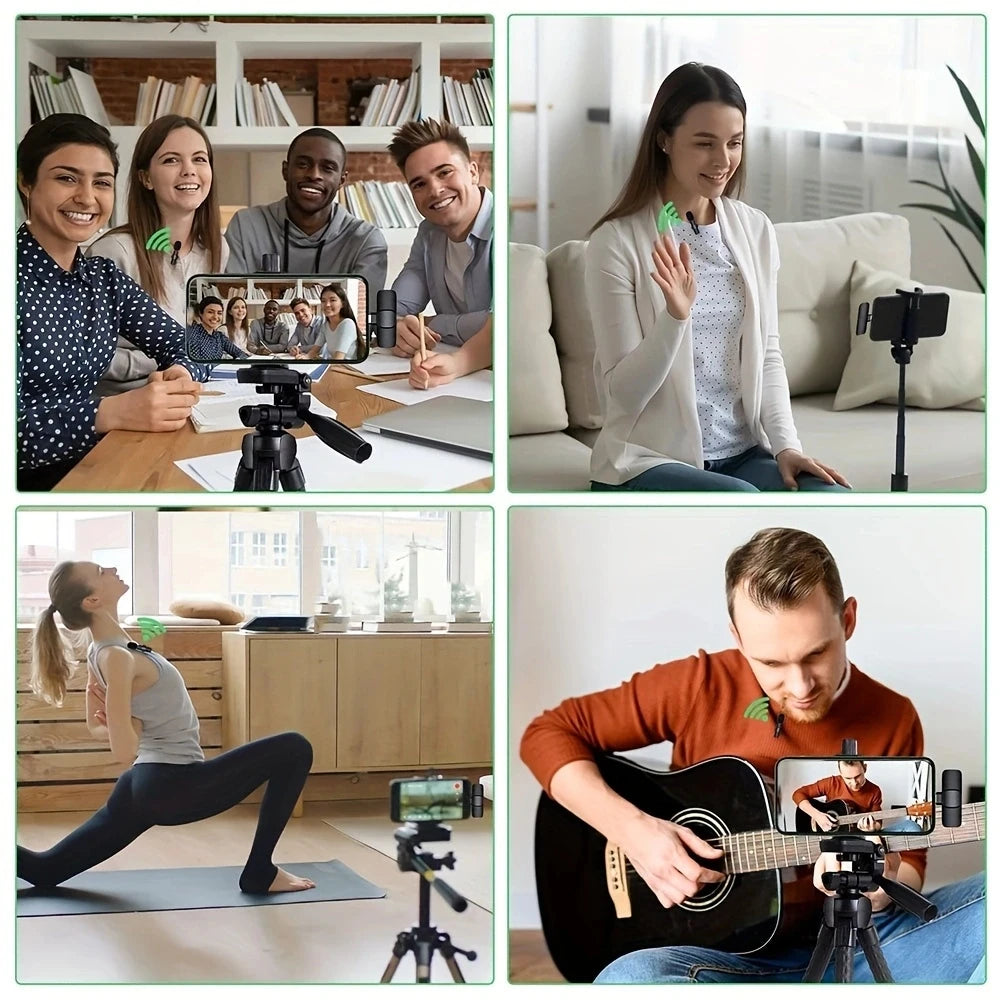 Wireless Lavalier Microphone for iPhone, Android & Laptop