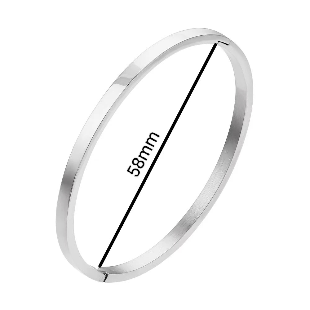 Minimalist Gold-Tone Stainless Steel Bangle Bracelet – Waterproof Oval Design for Women