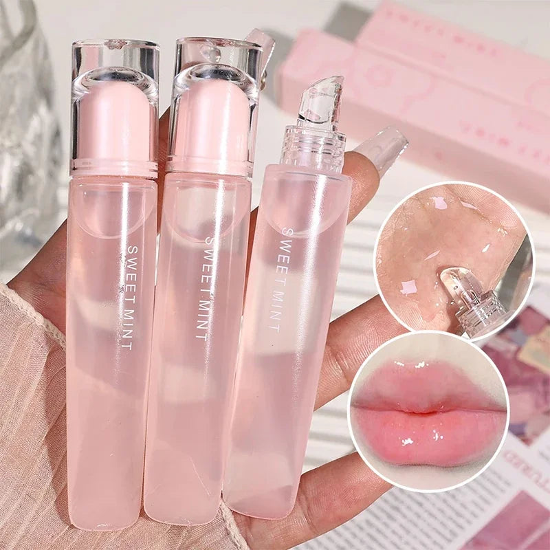 Plumping Crystal Jelly Lip Oil – Moisturising Long-Lasting Transparent Lip Gloss