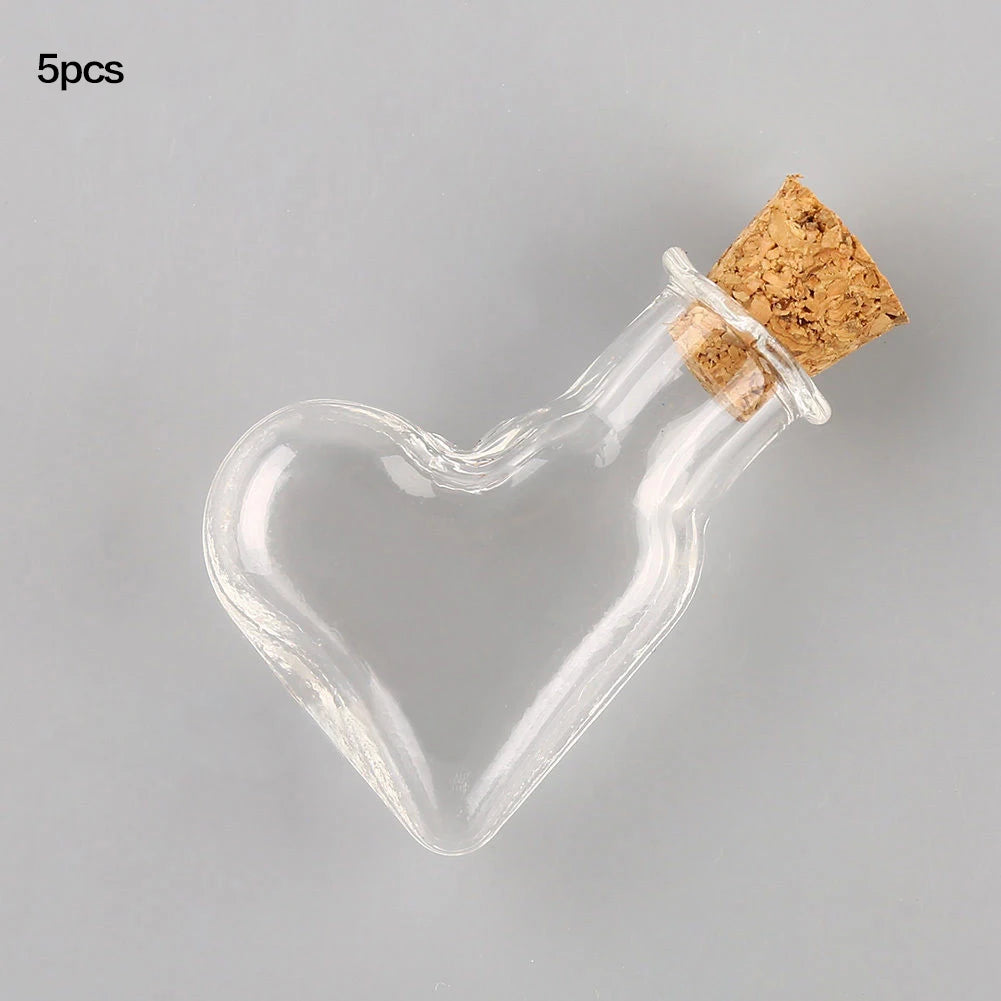 5PCS Mini Glass Bottles with Cork – DIY Message Vials Decoration